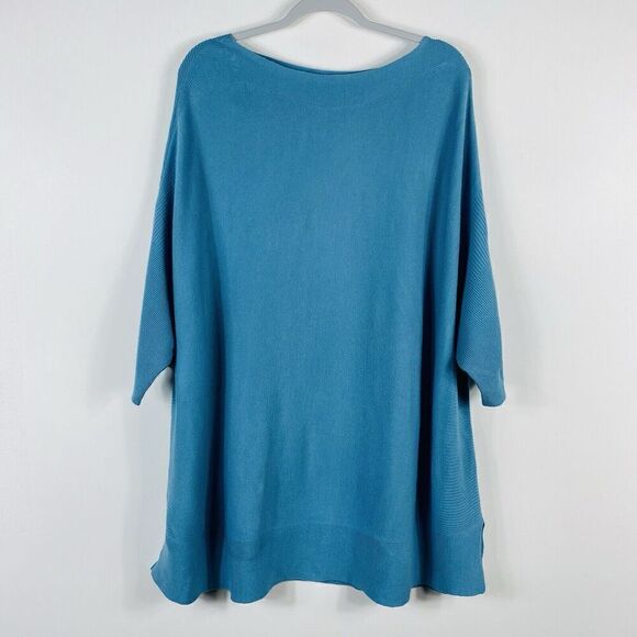 Catherines Plus Size 2X 22 24 Dolman Sleeve Pullover Sweater Blue - Picture 1 of 5